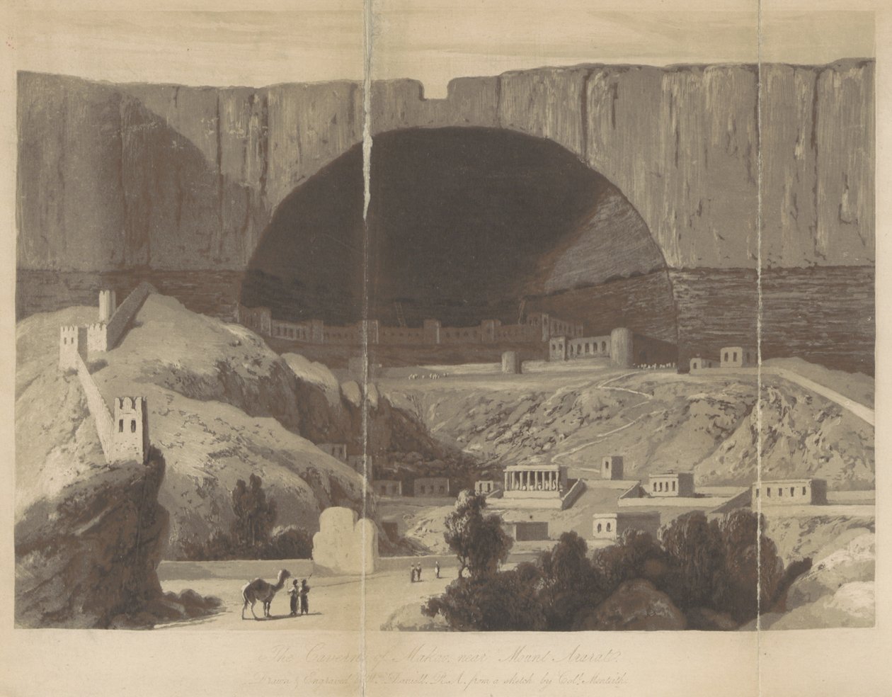 Caverna de Makoo, cerca del monte Ararat de William Daniell