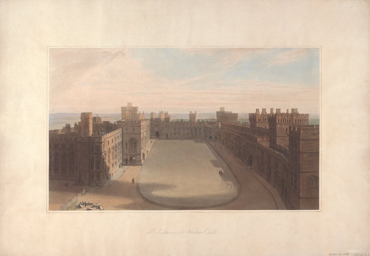 El Cuadrilátero, Castillo de Windsor - Vista desde la Torre Redonda, Castillo de Windsor de William Daniell