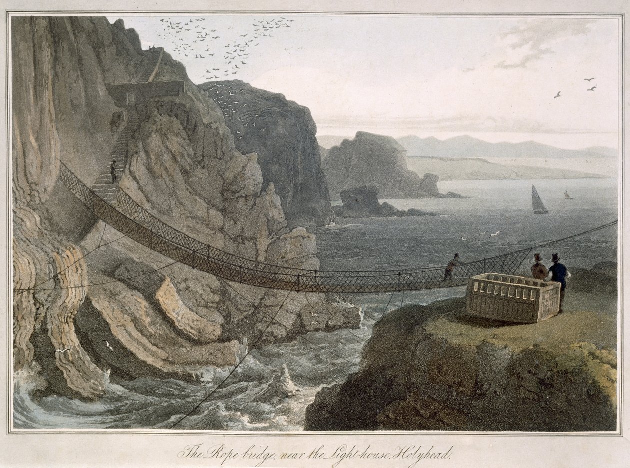 El Puente de Cuerda cerca del Faro, Holyhead, de 