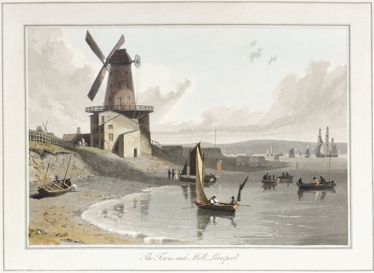 El Molino Towns-end, Liverpool, 1814-1825 de William Daniell
