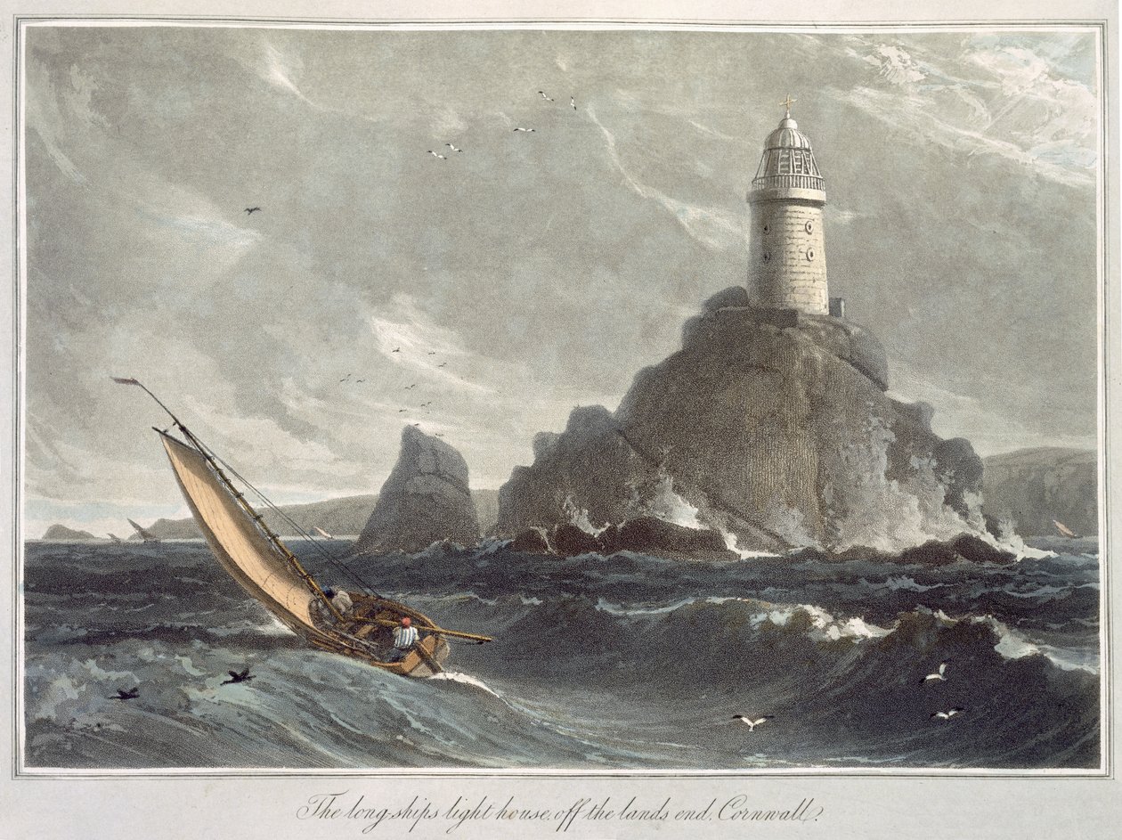 El faro de Longships en Lands End, Cornualles, del Volumen I de 