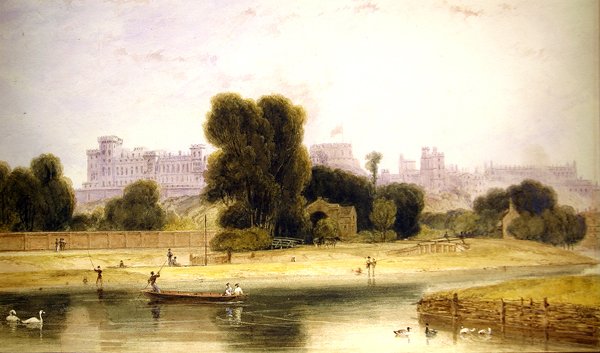 Castillo de Windsor desde Eton, Berkshire de William Daniell