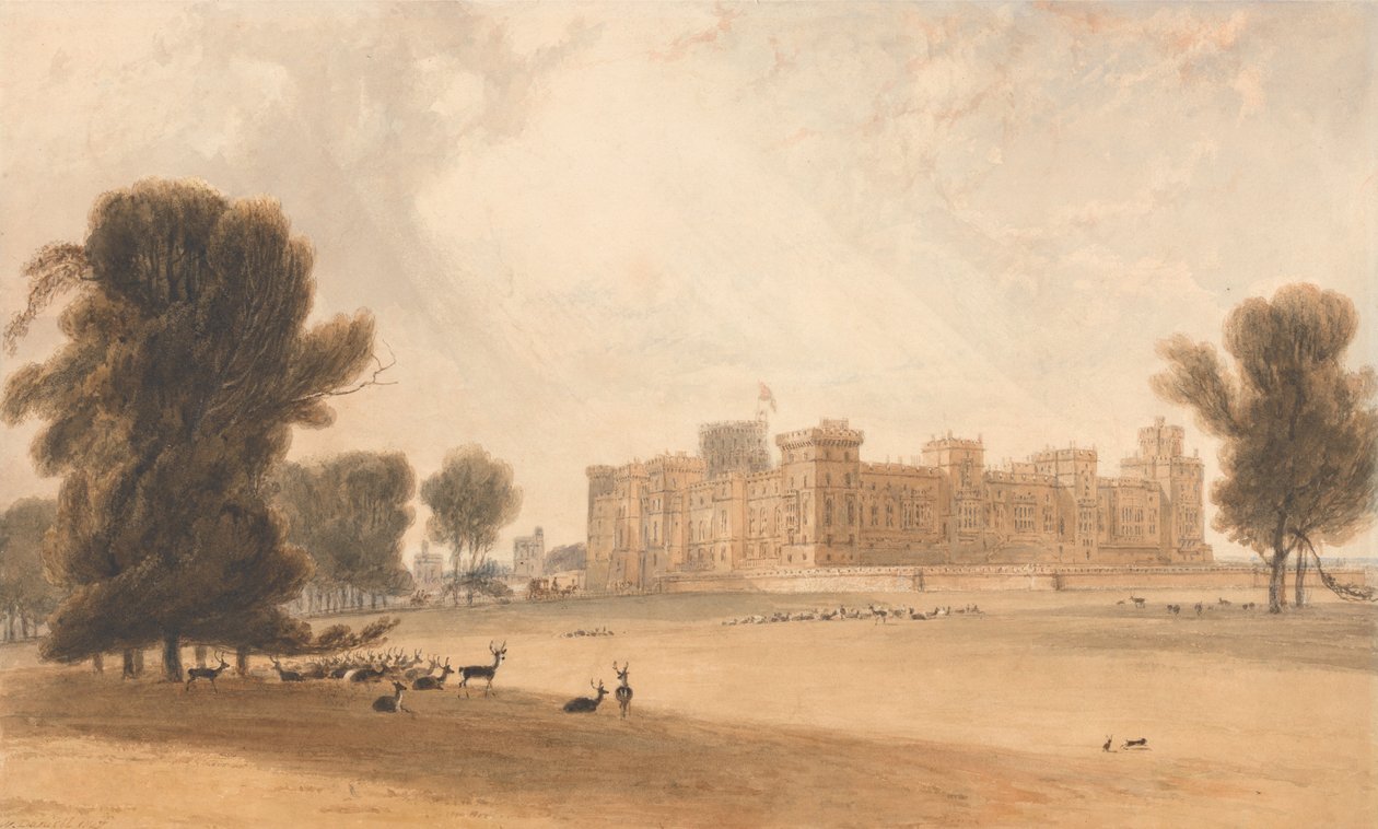 El castillo de Windsor visto desde el sur de William Daniell