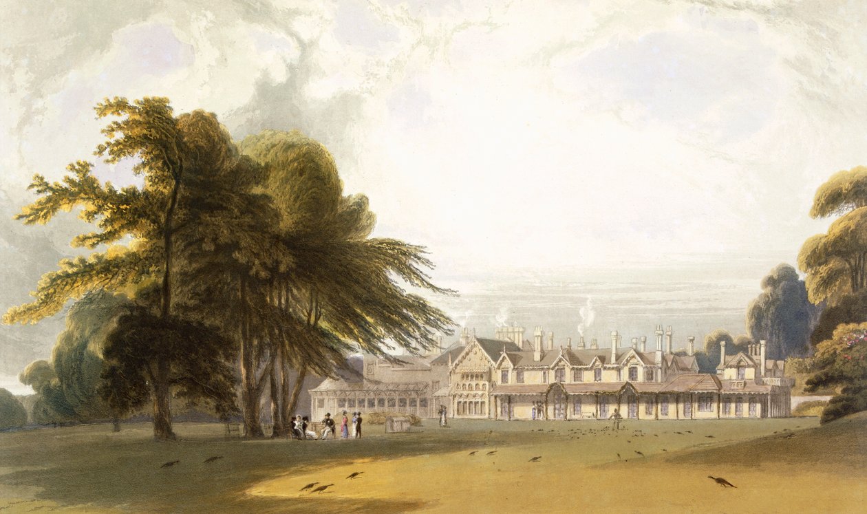 Parque Windsor: la Casa Real, c. 1827-30 de William Daniell