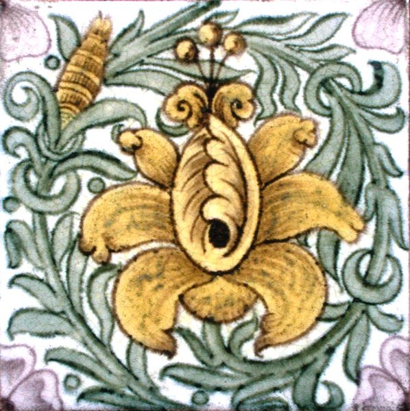 Azulejo con diseño floral de William de Morgan