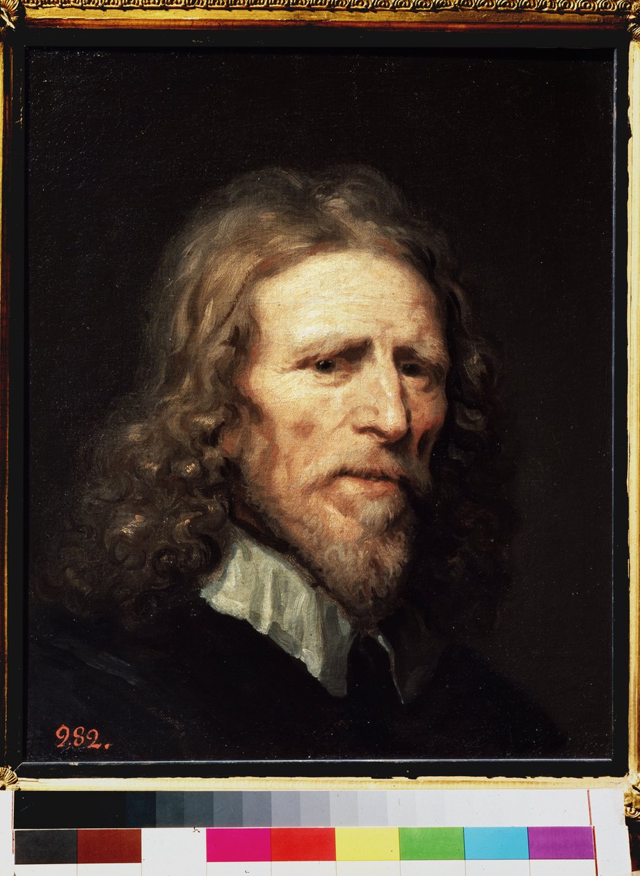 ""Retrato de Abraham van der Doort (circa 1575/1580 -1640), artista holandés"" Pintura de William Dobson (circa 1610-1646) antes de 1640 Dim. 45x38 cm San petersburgo, museo del hermitage de William Dobson
