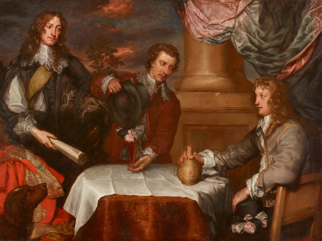 Retrato del príncipe Rupert, el coronel William Legge (probablemente) y el coronel John Russell de William Dobson