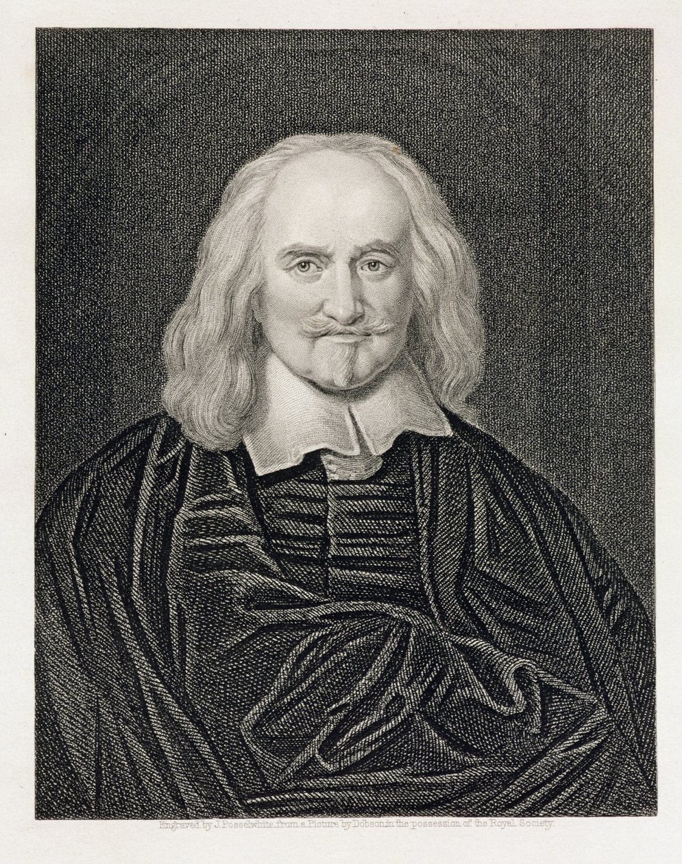 Retrato de Thomas Hobbes (1588-1679) grabado por James Posselwhite (1798-1884) pub. por William Mackenzie de William Dobson