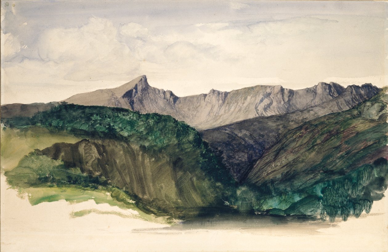 Estudio de una cadena montañosa distante de William Dyce
