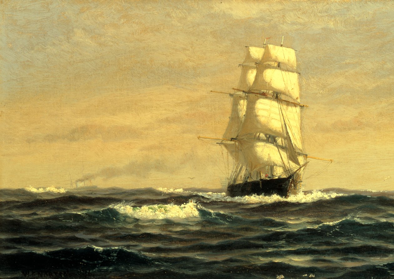 Barco de vela - frente a la costa de Maine de William E. Norton