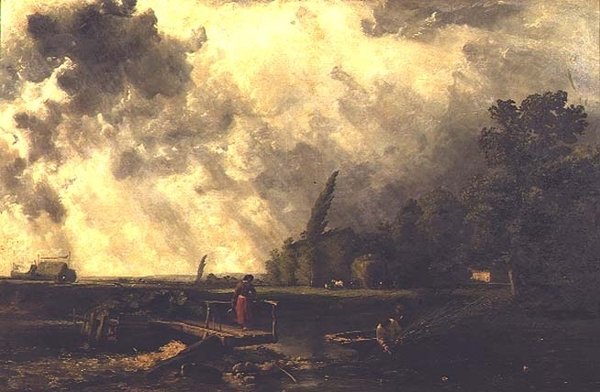 Escena en las orillas del Medway - Un día tormentoso de William Edward Dighton