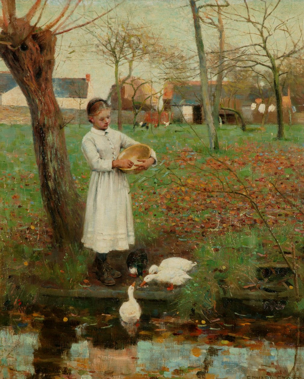 Alimentar a los patos de William Edward Stott