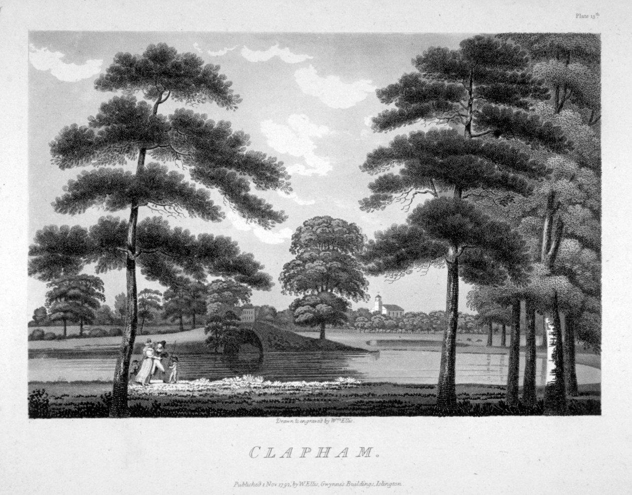 Vista de Clapham, Londres de William Ellis