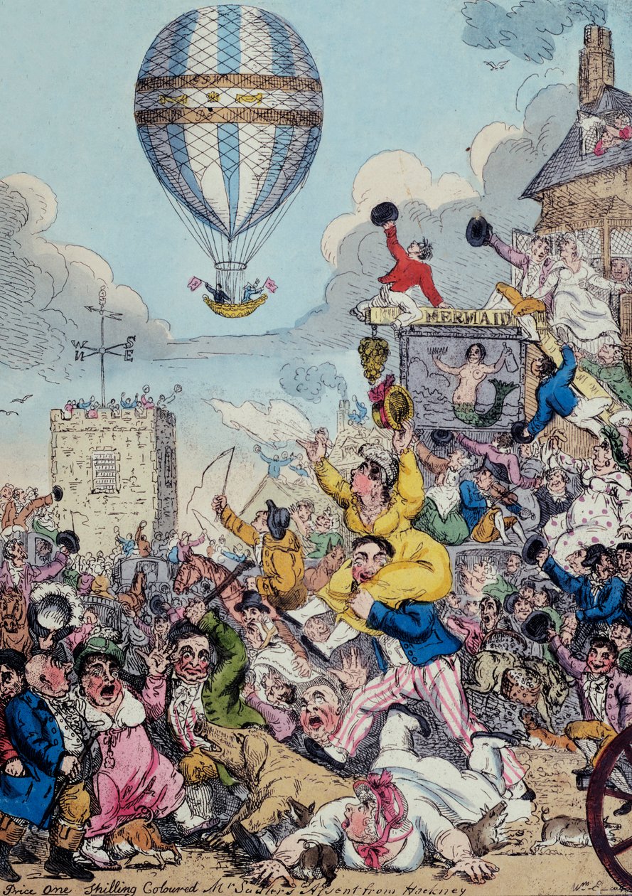 Ascenso del Sr. Sadler desde Hackney, 1811 de William Elmes