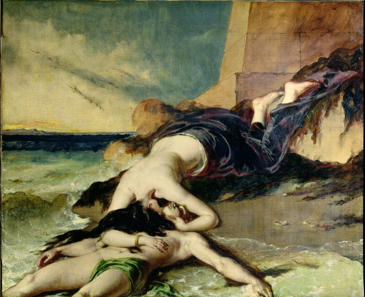 Hero y Leander (óleo sobre lienzo) de William Etty