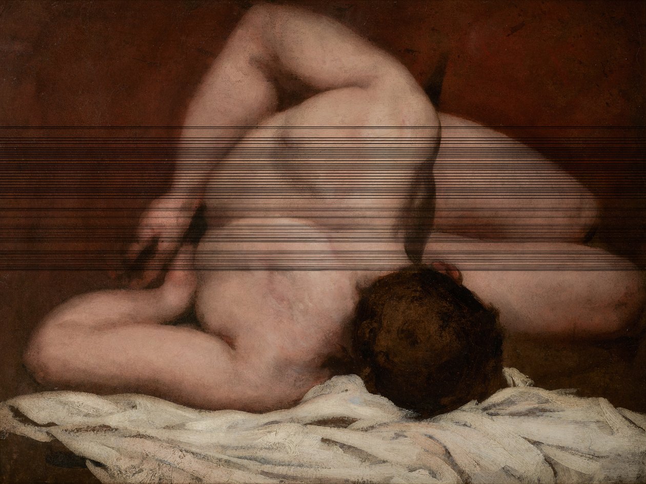 Desnudo masculino (óleo sobre lienzo) de William Etty
