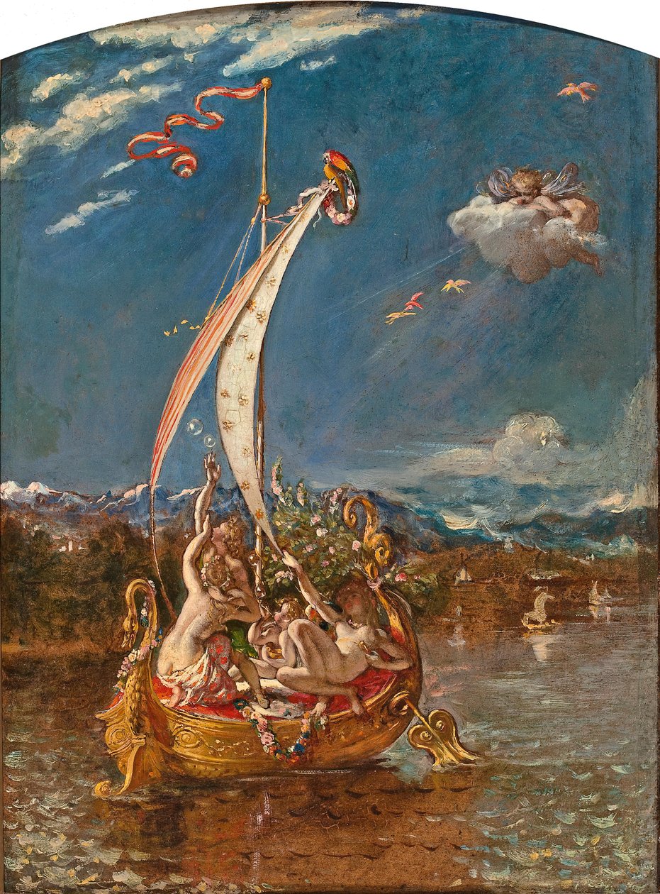Estudio para la juventud en la proa y el placer en el timón de William Etty