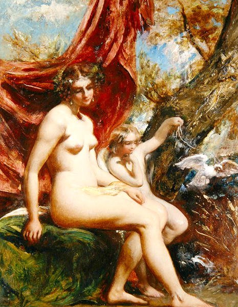 Venus y Cupido con una Paloma de William Etty