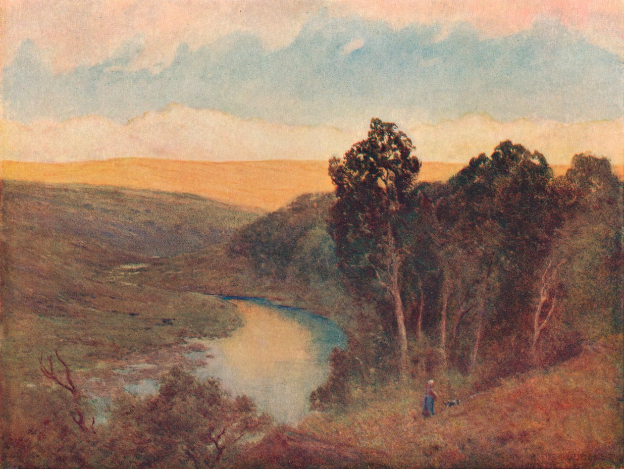 Sol de la tarde en las colinas de Galloway, c. 1893 de William Eyre Walker