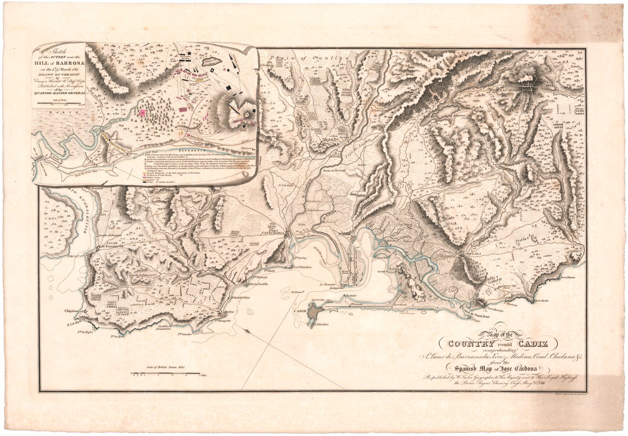Un mapa de Cádiz de William Faden