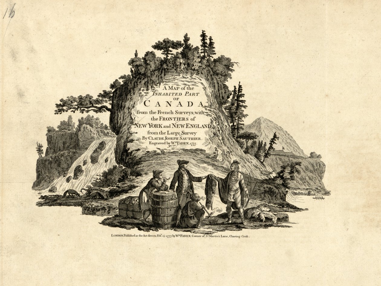 Indios en el Comercio de Pieles en Canadá, 1777 de William Faden