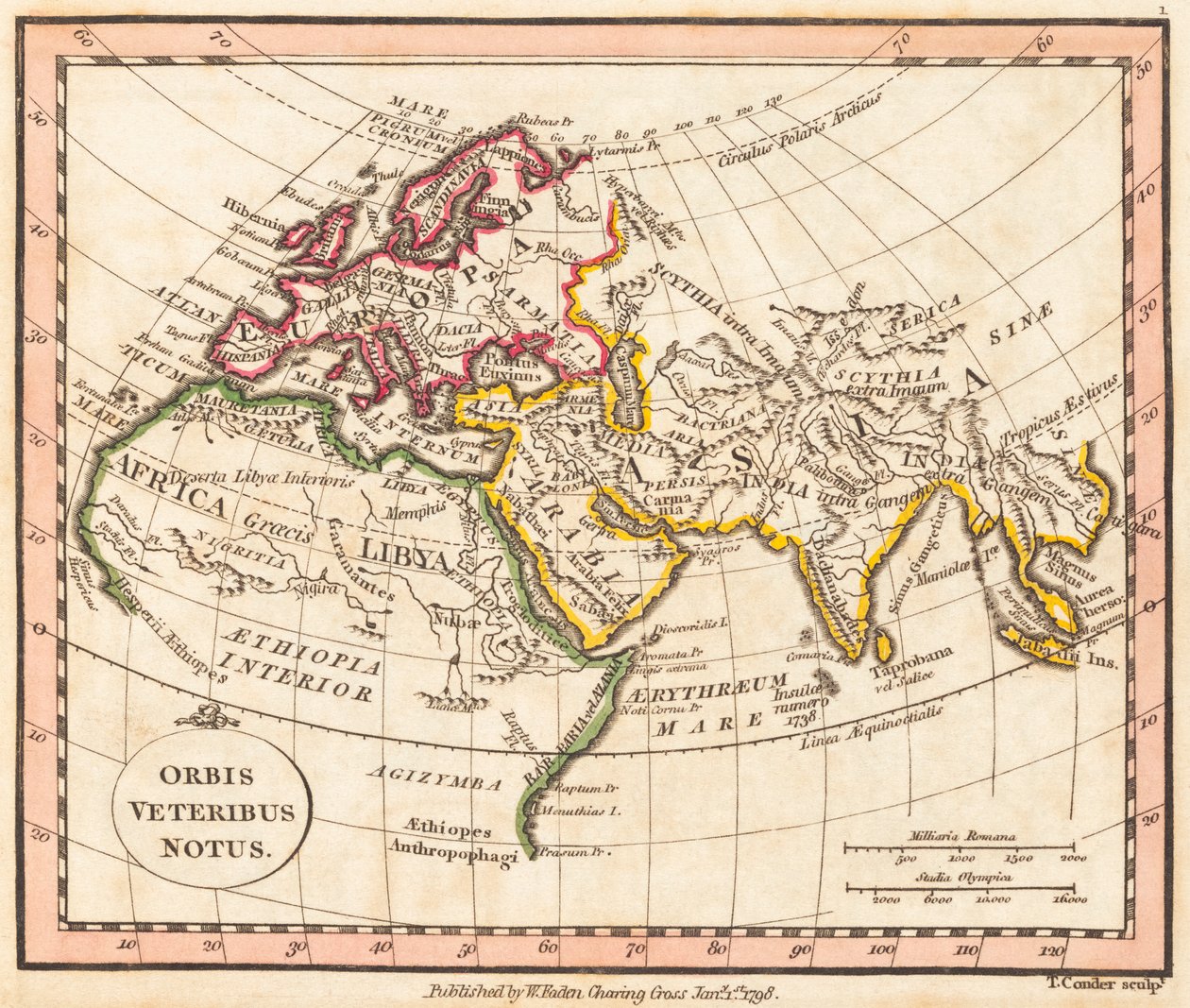 Mapa del mundo antiguo de William Faden