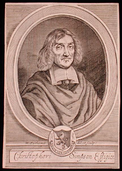 Retrato de Christopher Simpson (c.1605-69) (grabado) de William Faithorne
