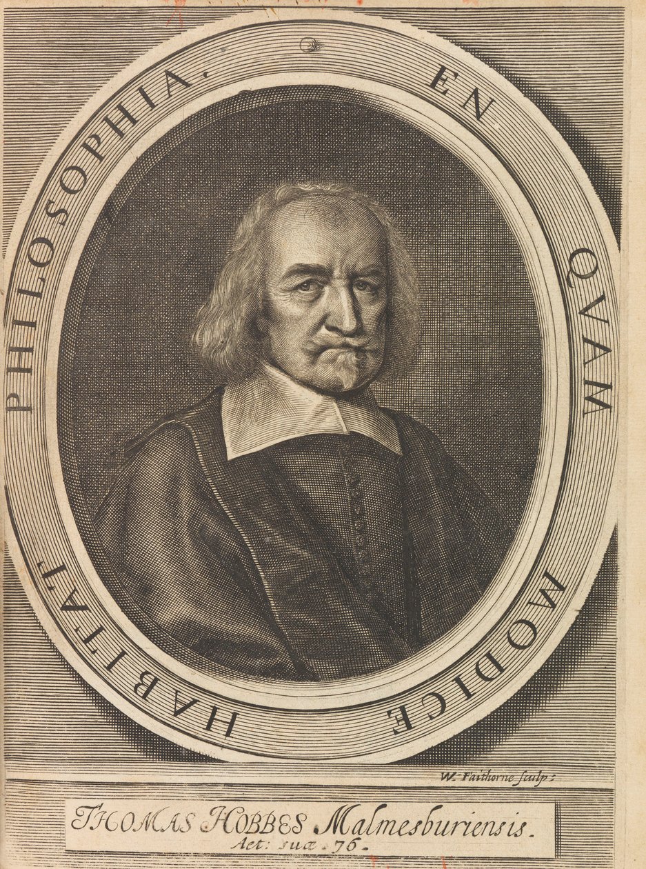 Retrato de Thomas Hobbes 1588-1679, 1642 de William Faithorne the Elder