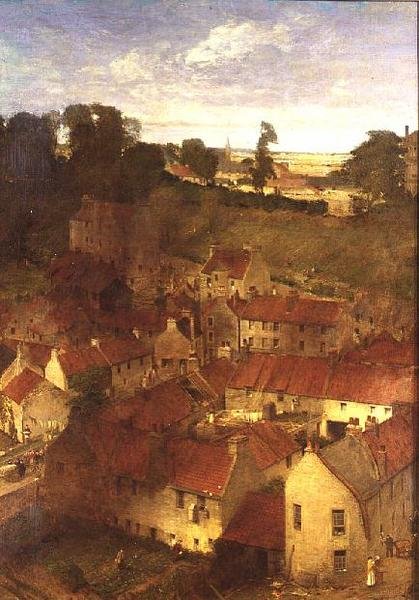 El pueblo del Agua de Leith desde una ventana en Rothesay Terrace de William Fettes Douglas