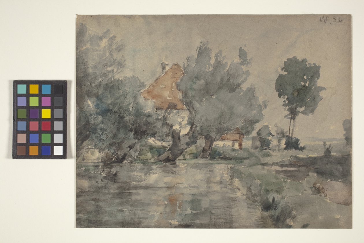 Paisaje bávaro (acuarela sobre papel en blanco roto) de William Forsyth