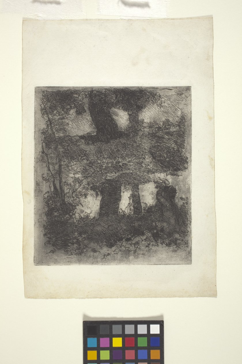 Paisaje con fauno y estanque (paisaje reflejado) (aguafuerte) de William Forsyth