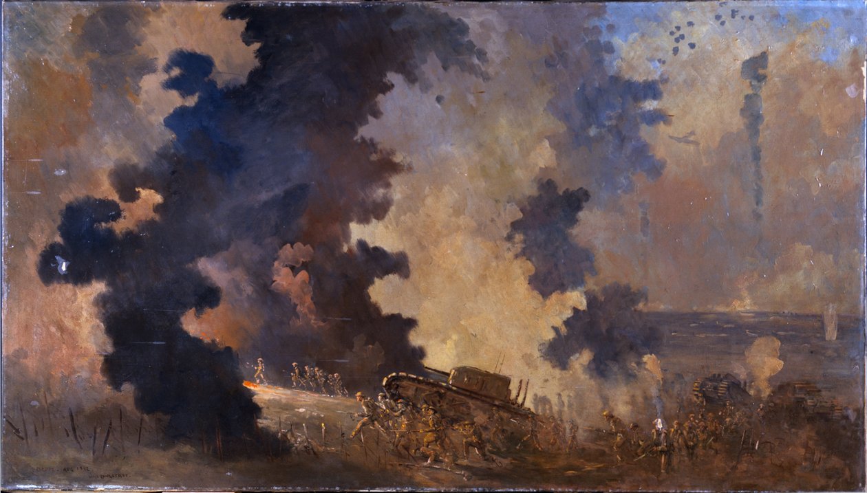 Dieppe, agosto de 1942 (óleo sobre lienzo) de William Francis Longstaff