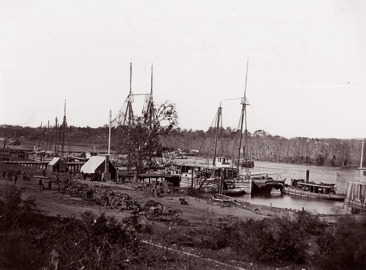 Broadway Landing, río Appomattox, 1864 de William Frank Browne