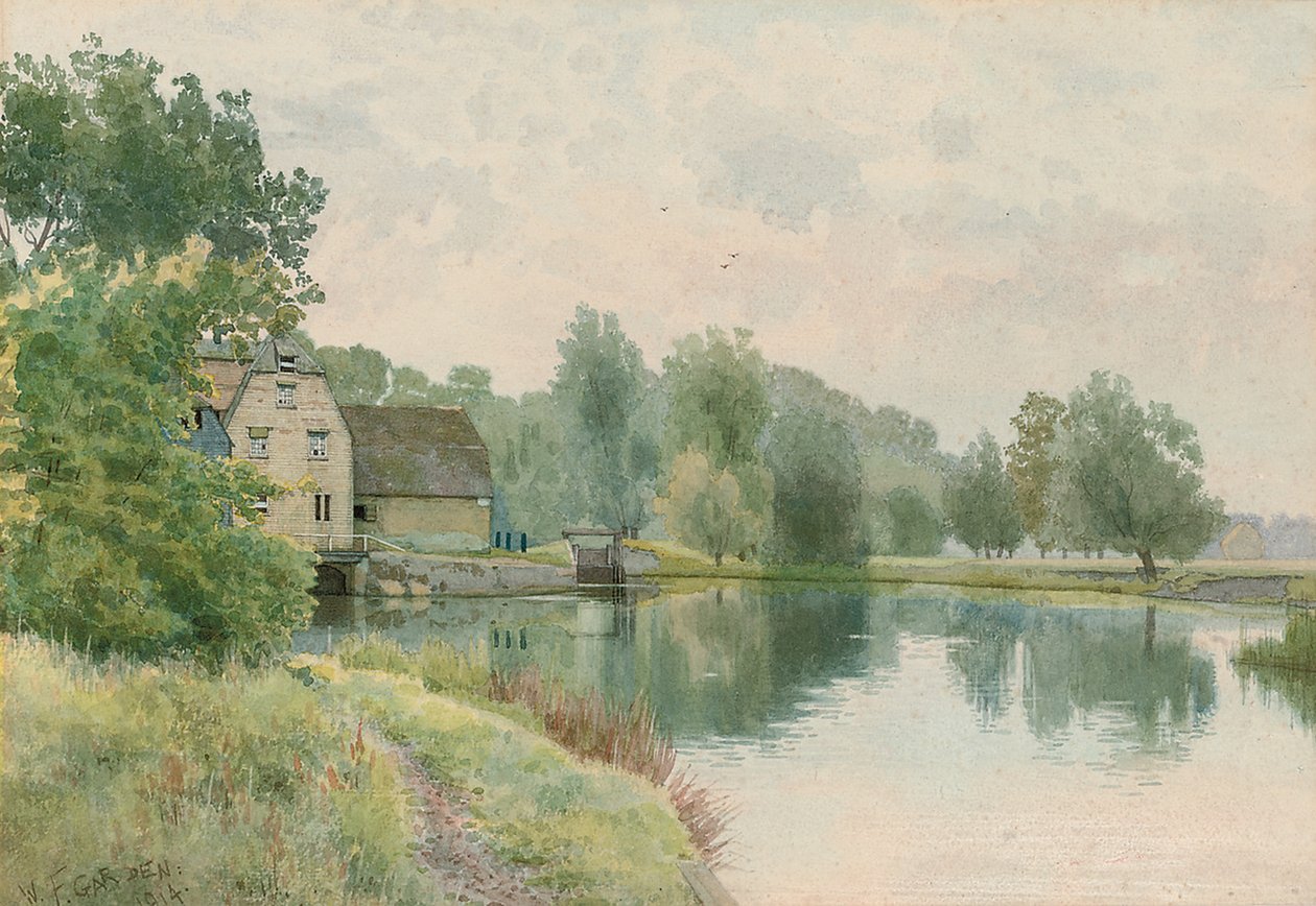 Molino de Houghton en el río Ouse, 1914 de William Fraser Garden