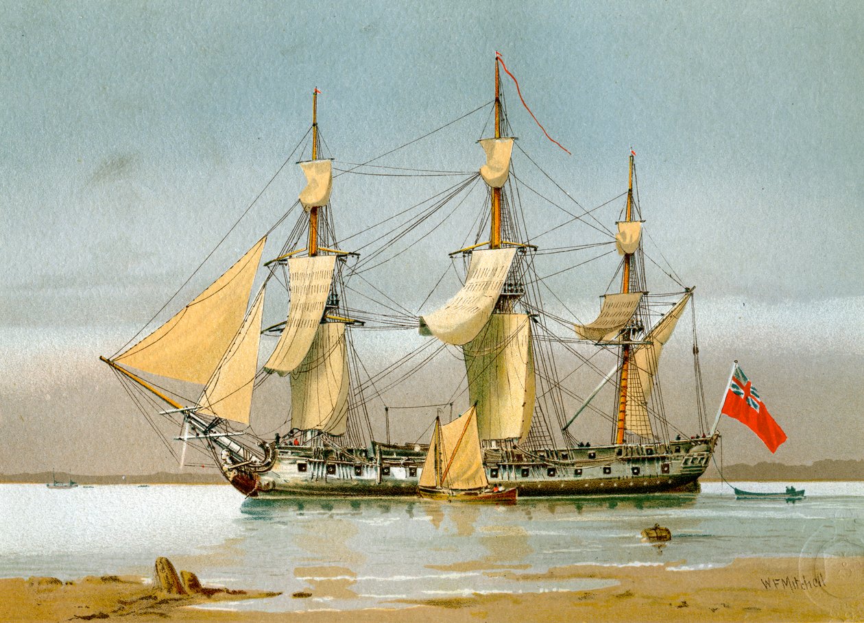 Fragata de 42 cañones de la Royal Navy de William Frederick Mitchell