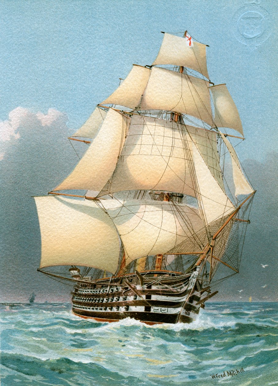 HMS Victoria, buque de guerra de 121 cañones de la Royal Navy, c1859 c1890-c1893 de William Frederick Mitchell