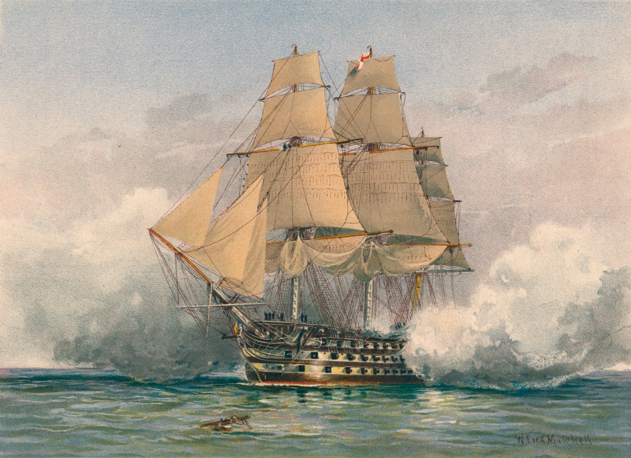 La Victoria, lanzada en 1765, finales del siglo XIX-principios del siglo XX de William Frederick Mitchell