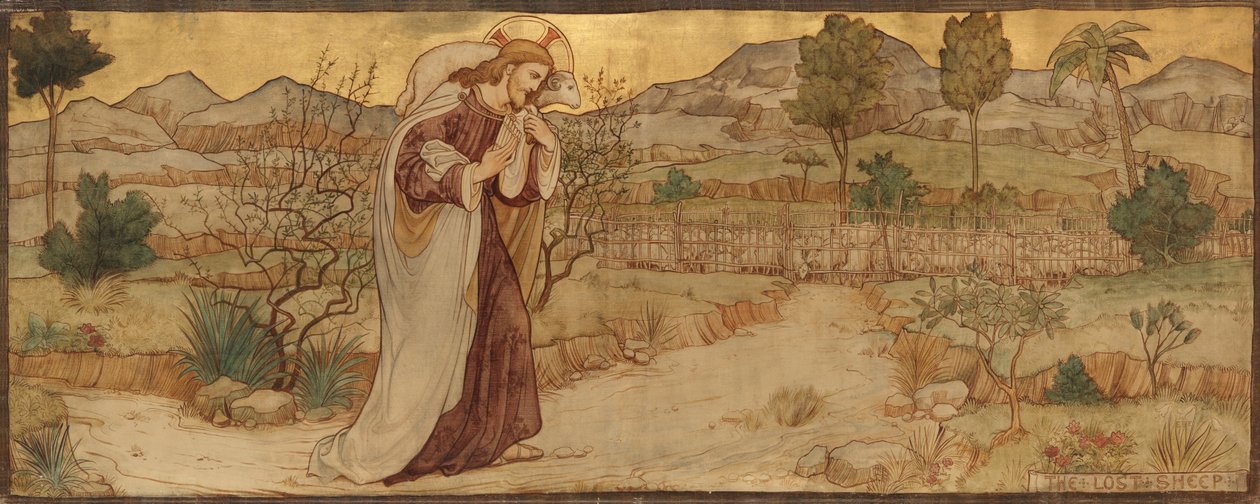La parábola de la oveja perdida, c.1884 (Óleo sobre lienzo) de William George Rich