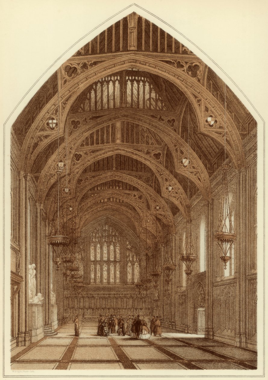 Interior del Guildhall, Ciudad de Londres, 1886 de William Griggs