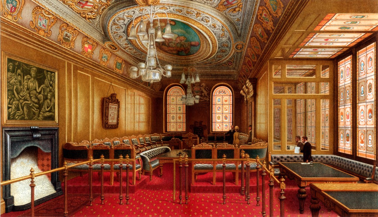La Sala del Tribunal de los Concejales, Guildhall, Ciudad de Londres, 1886 de William Griggs