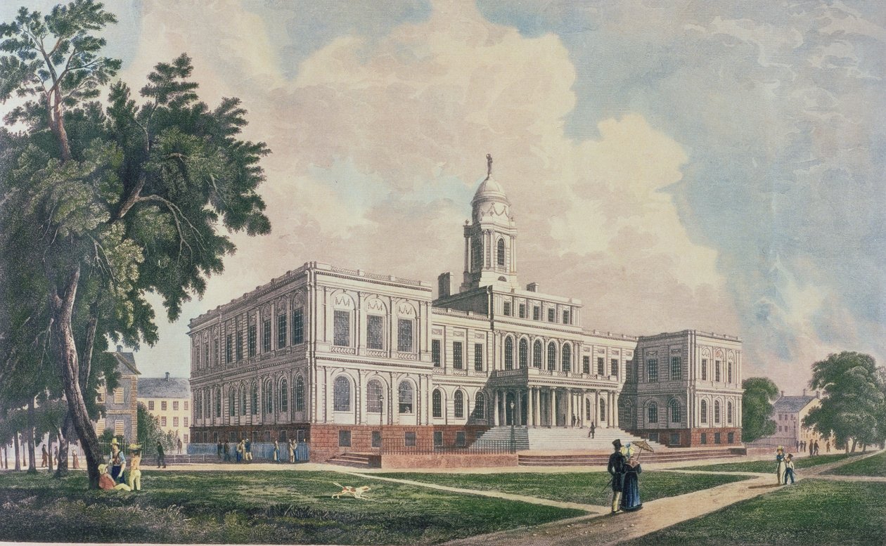 Ayuntamiento, grabado, impreso y coloreado por I. Hill, 1826 de William Guy Wall
