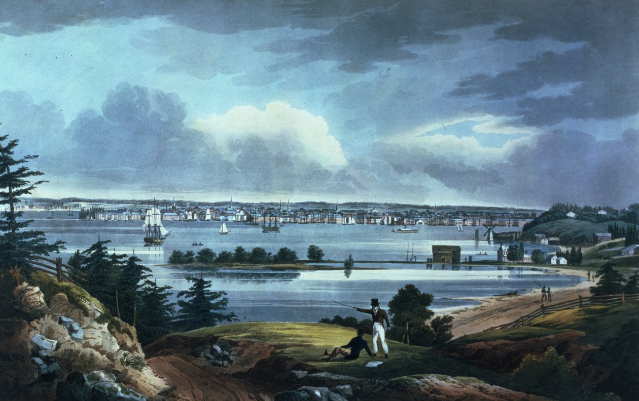 Nueva York desde las alturas cerca de Brooklyn, 1820-23 de William Guy Wall