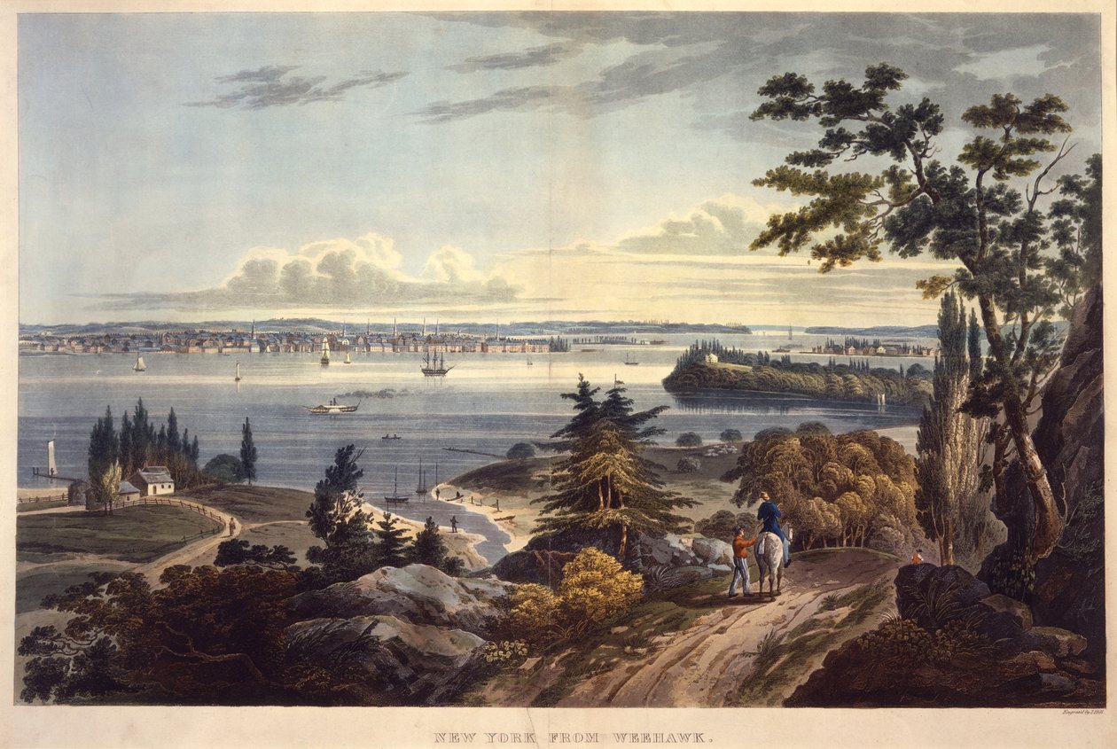 Nueva York desde Weehawken, grabado por John Hill de William Guy Wall