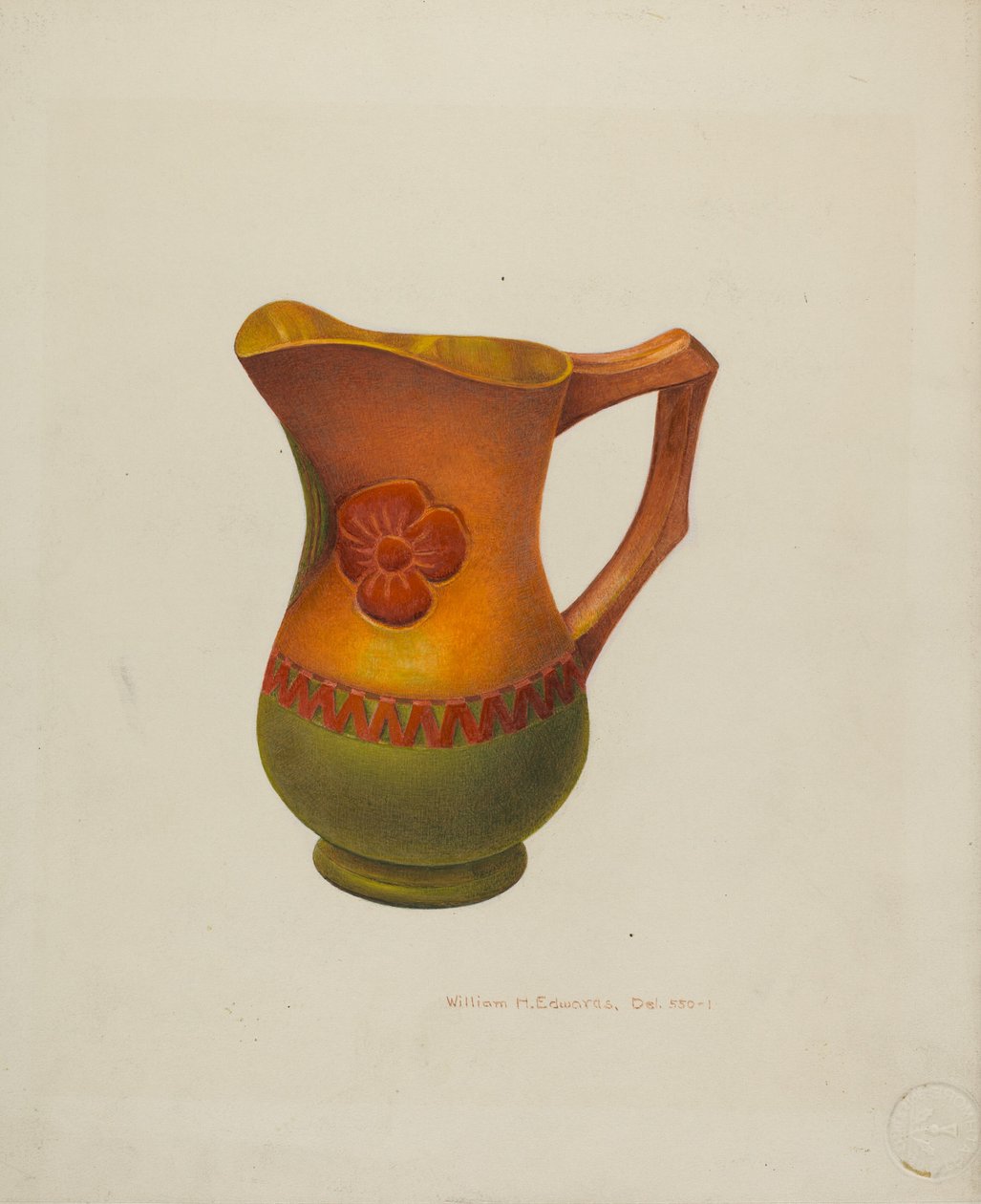 Jarra de Madera Tallada, c. 1940 de William H Edwards