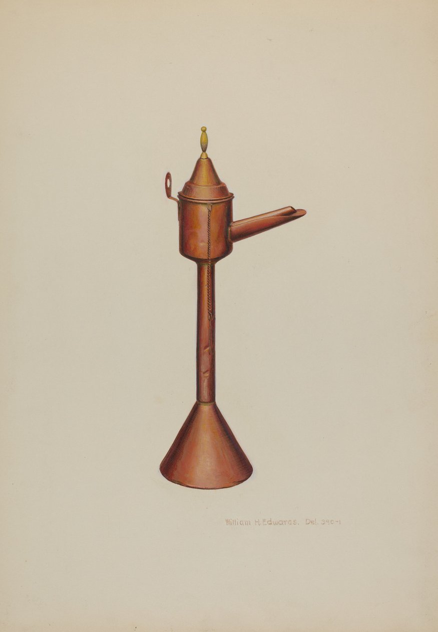 Lámpara de Aceite de Ballena, c. 1938 de William H Edwards