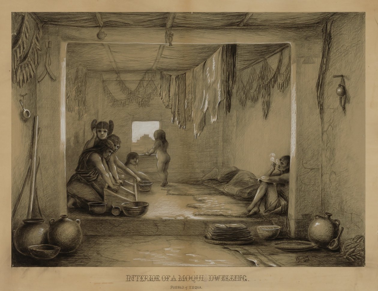 Interior de una vivienda Hopi de William H. Jackson