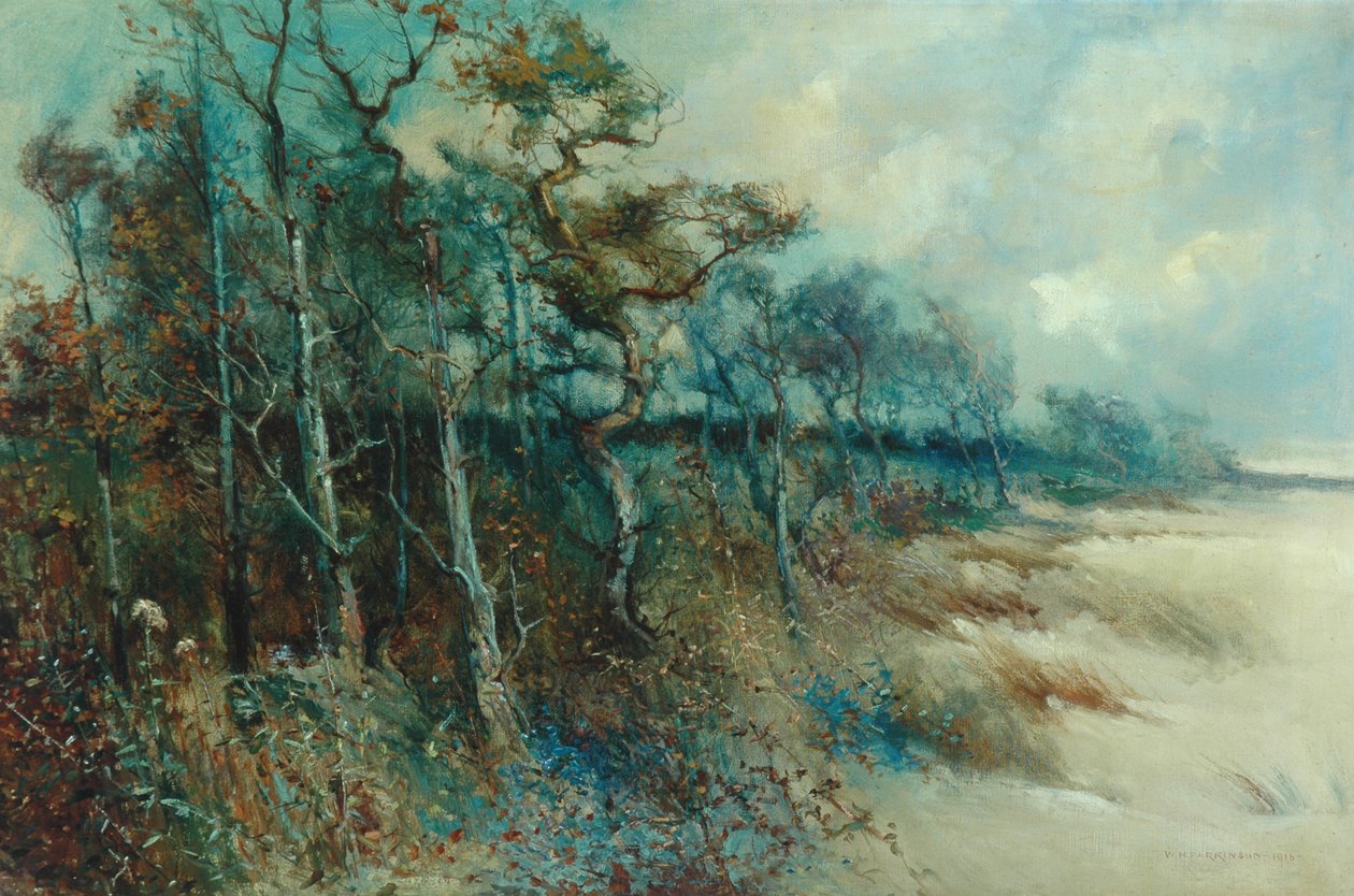 Árboles en un paisaje arenoso, Heysham, 1915 de William H. Parkinson