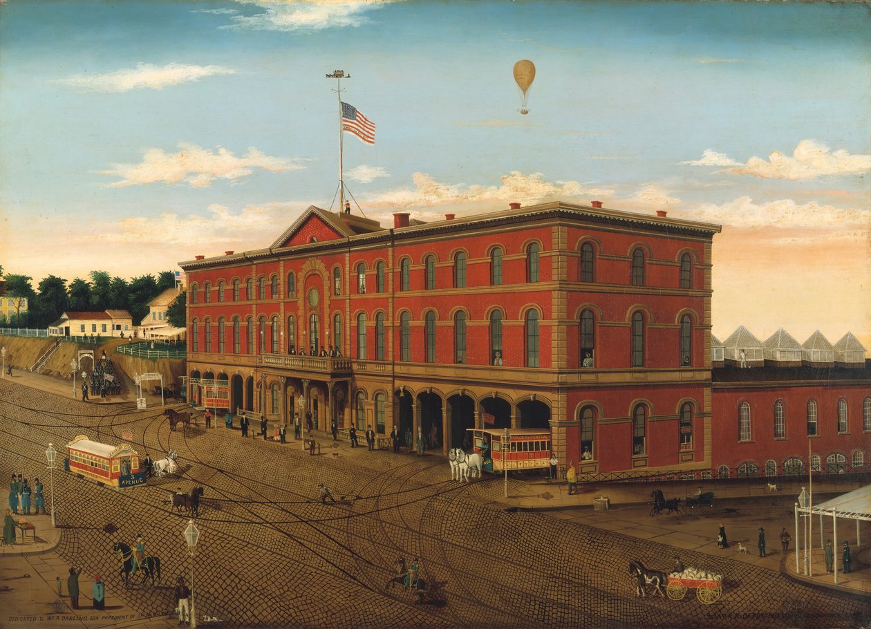 El depósito del ferrocarril de la Tercera Avenida, ca. 1859-60 de William H Schenck