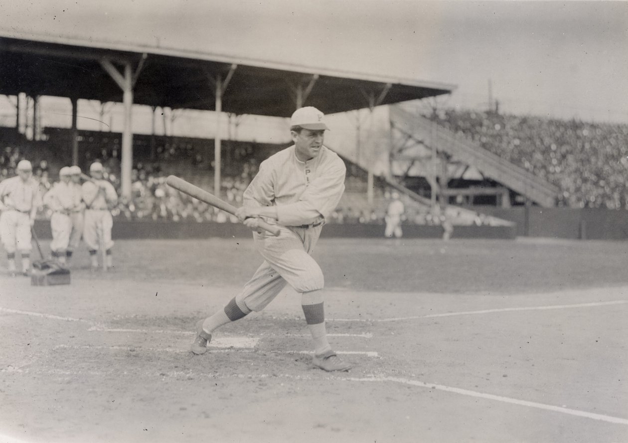 Mike Donlin, jardinero de los Pittsburgh Pirates, practicando un swing de William H. Trefts Jr.