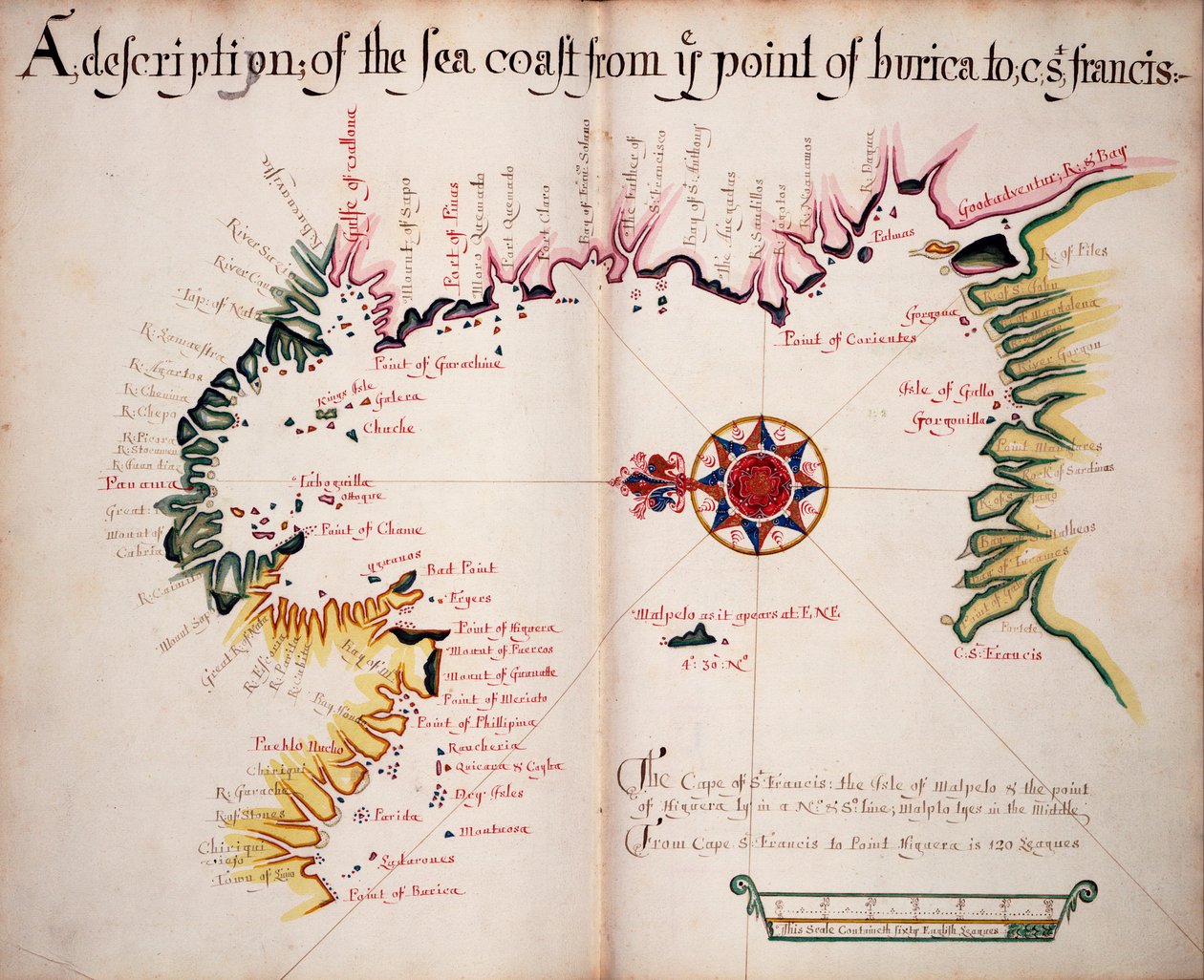 Descripción de la costa marítima desde Ye Punta de Burica hasta C San Francisco de William Hack
